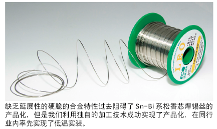 引领世界，成功开发出Sn-Bi系列松香芯焊锡丝